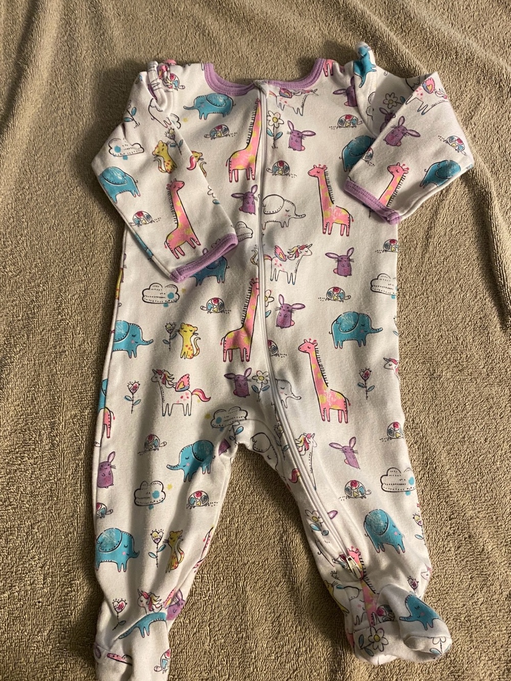 wonder nation White Footed One-Piece with Pastel Animal Print